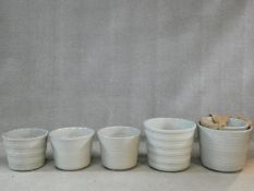 A collection of six various glazed garden planters. 36x43cm