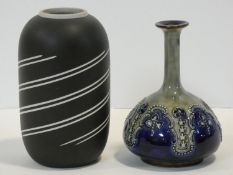 A Wedgwood CAM Symmetry vase in black Dipped Jasperware: Produced in association with Computer Aided
