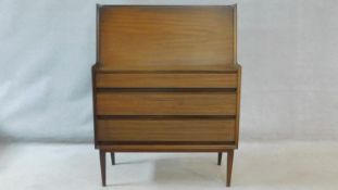 A Richard Hornby 1960's vintage afromosia bureau for Fyne Ladye Furniture with a fitted interior