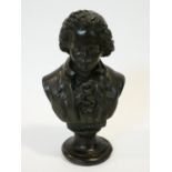 A moulded bust of Beethoven. 31x17cm