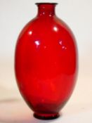 A large Pols Potten Danish red glass bottle. H.53cm