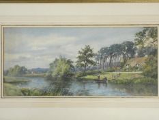 A 19th century framed and glazed watercolour, riverscape along with a similar watercolour.