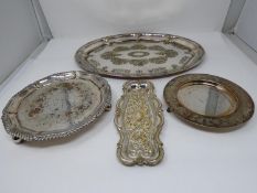 A collection of various 19th century silver plated trays. 41x30cm