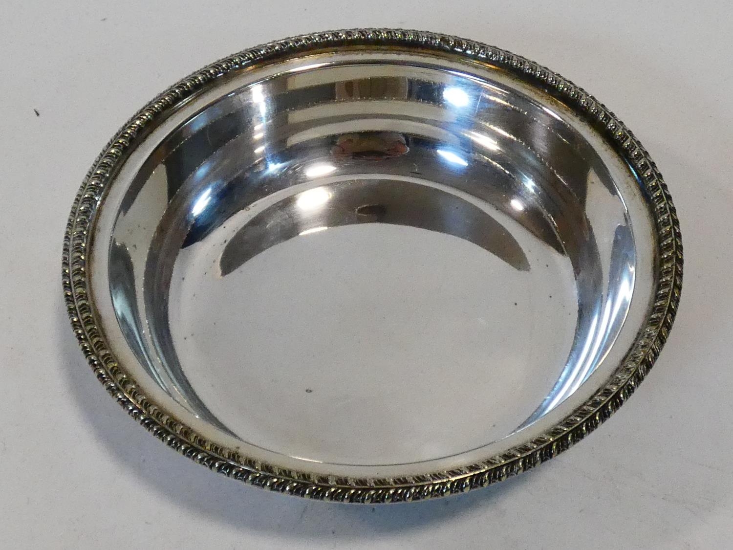 A 19th century silver plated pierced swing handled bread basket along with a silver plated dish - Image 4 of 6