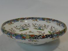 An antique Minton Chinese bird & flower hand painted design bone china bowl. Makers Stamp to the