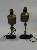 A pair of vintage style metal adjustable desk lamps. H.50cm