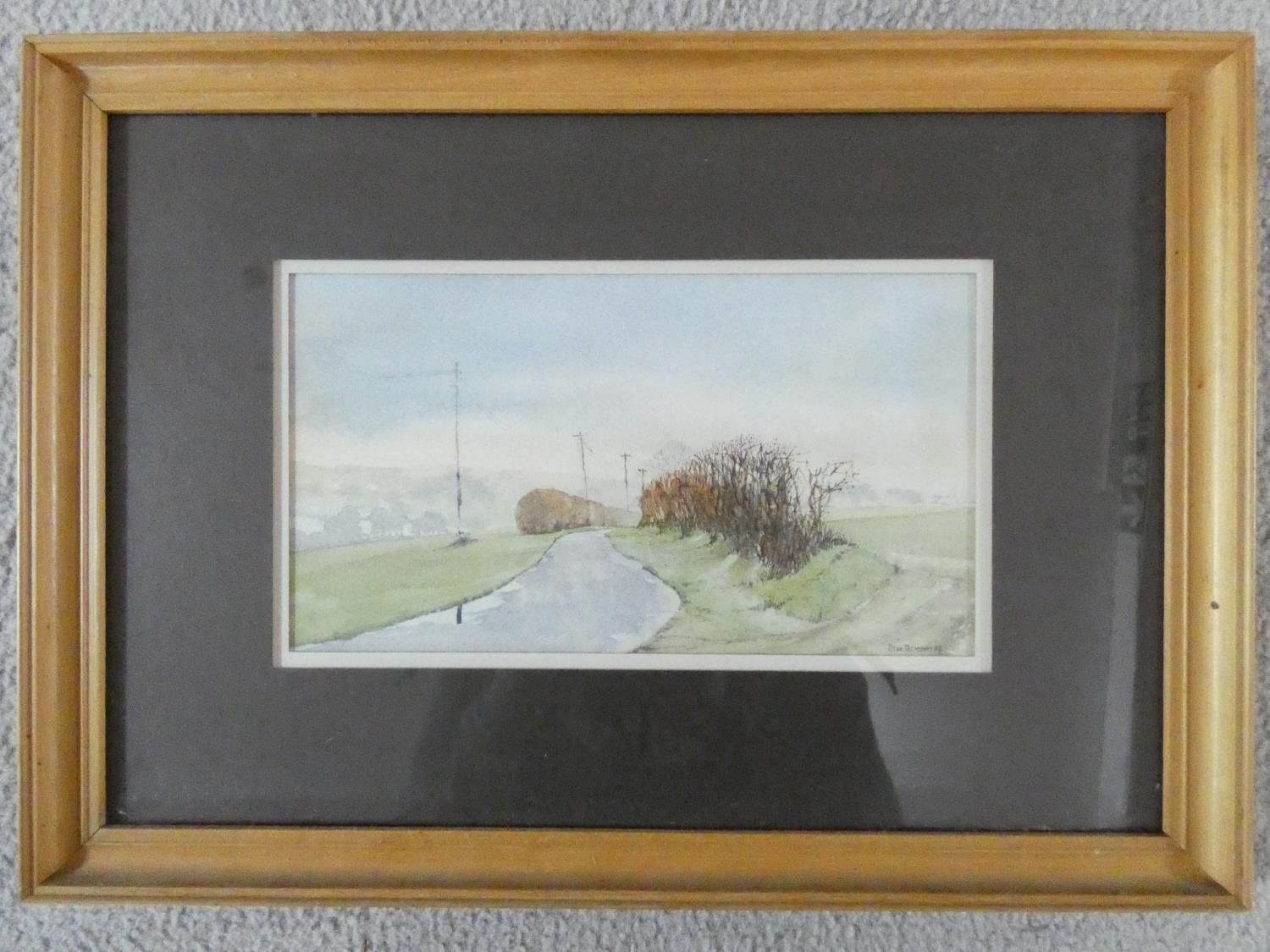 Allan Thomson, watercolour, rural lane, signed. H.39xW.28cm - Image 2 of 6