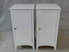 A pair of contemporary bathroom or bedside cabinets. H.82xW.40xD.40cm