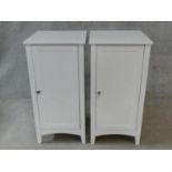 A pair of contemporary bathroom or bedside cabinets. H.82xW.40xD.40cm