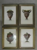 After Piranesi, a set of four framed and glazed prints, various extravagant classical urns. H.68 W.