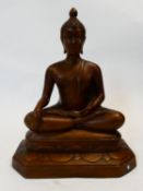 A gilded resin seated Buddha figure. H.41xW.32xL.20cm