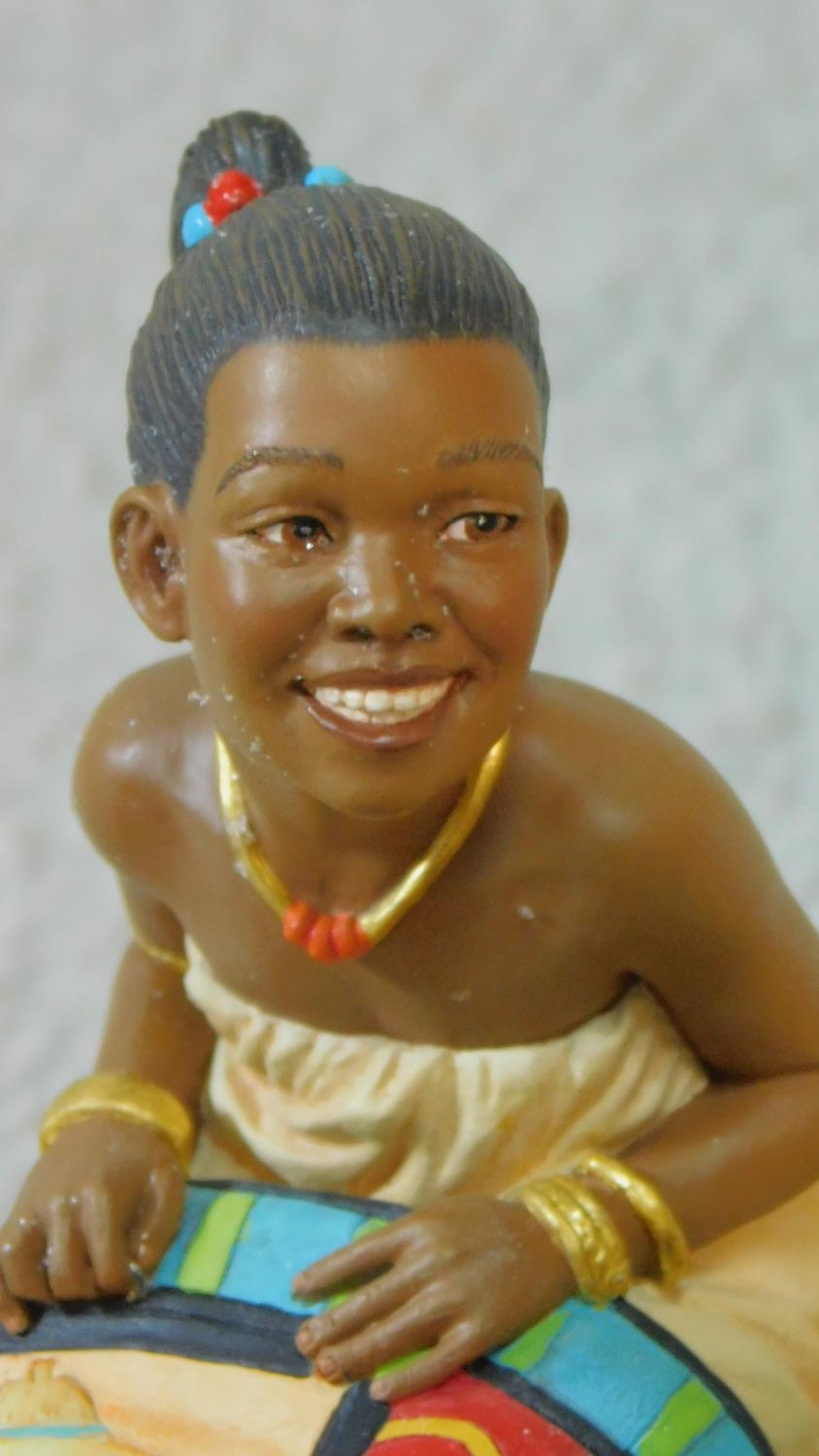 A boxed Thomas Blackshear Ebony Visions "The Threads that Bind" hand painted figure on wooden - Image 3 of 12