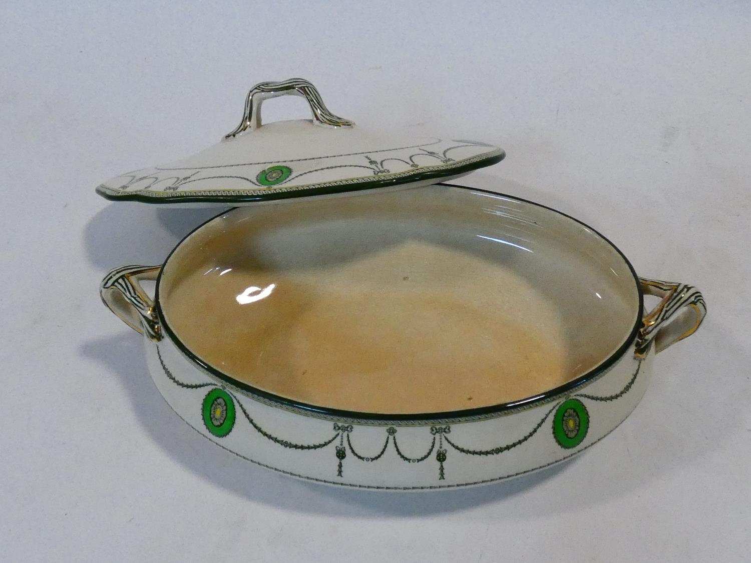 A Royal Doulton lidded tureen and a Chinese blue and white lidded spice pot. H.14 W.31 D.18cm ( - Image 3 of 9