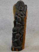 An African tribal hardwood carving, tree of life. H.60cm