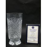 A boxed Thomas Webb cut crystal limited edition Buckminster Floral vase, no 66/250. With certificate