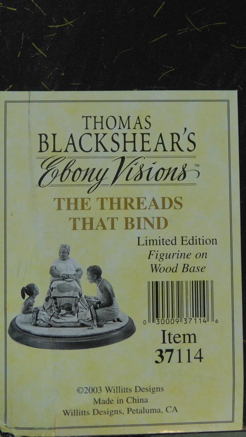 A boxed Thomas Blackshear Ebony Visions "The Threads that Bind" hand painted figure on wooden - Image 12 of 12