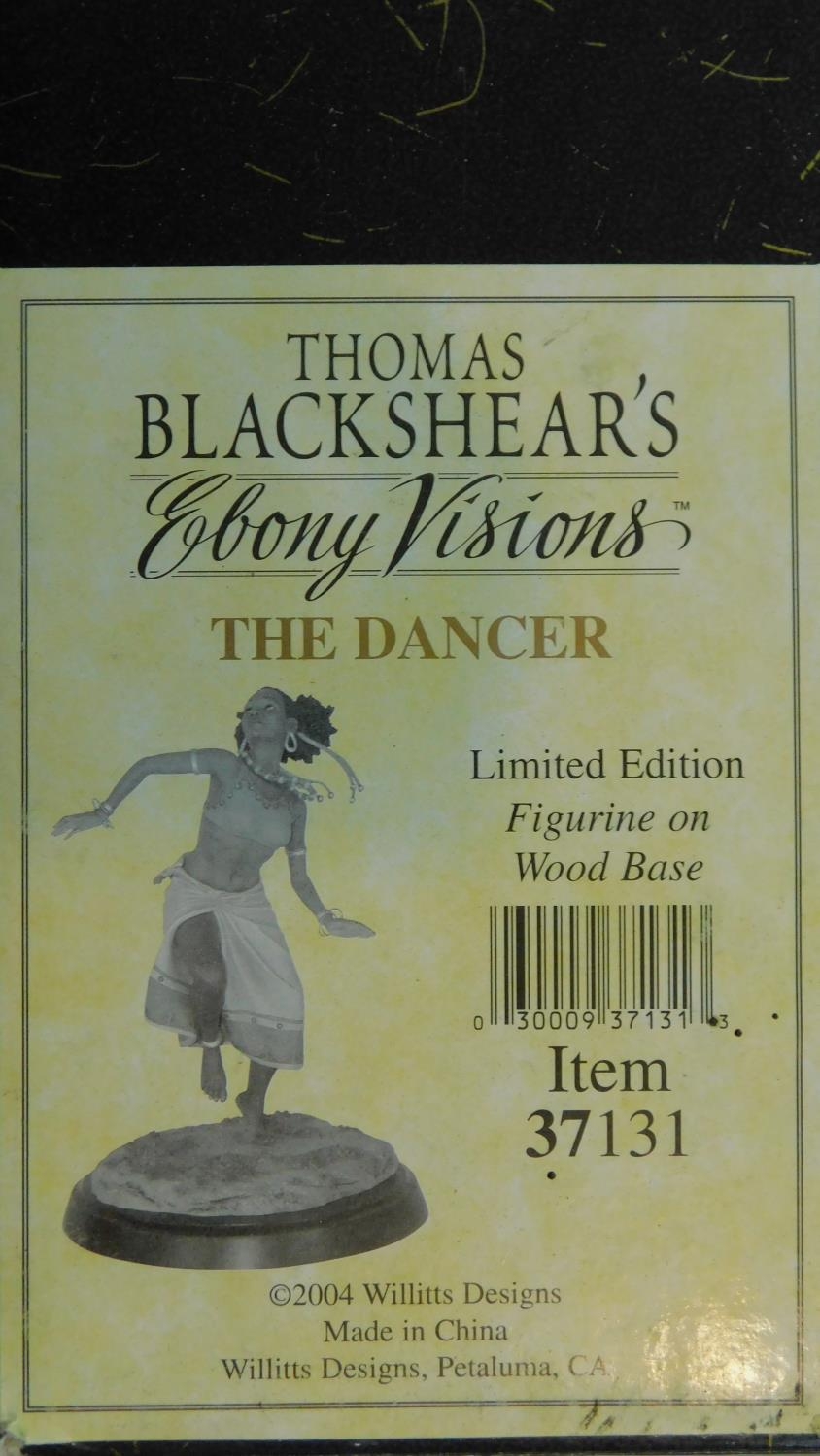 A boxed Thomas Blackshear Ebony Visions ?The Dancer? limited Edition hand painted figure mounted - Image 9 of 9
