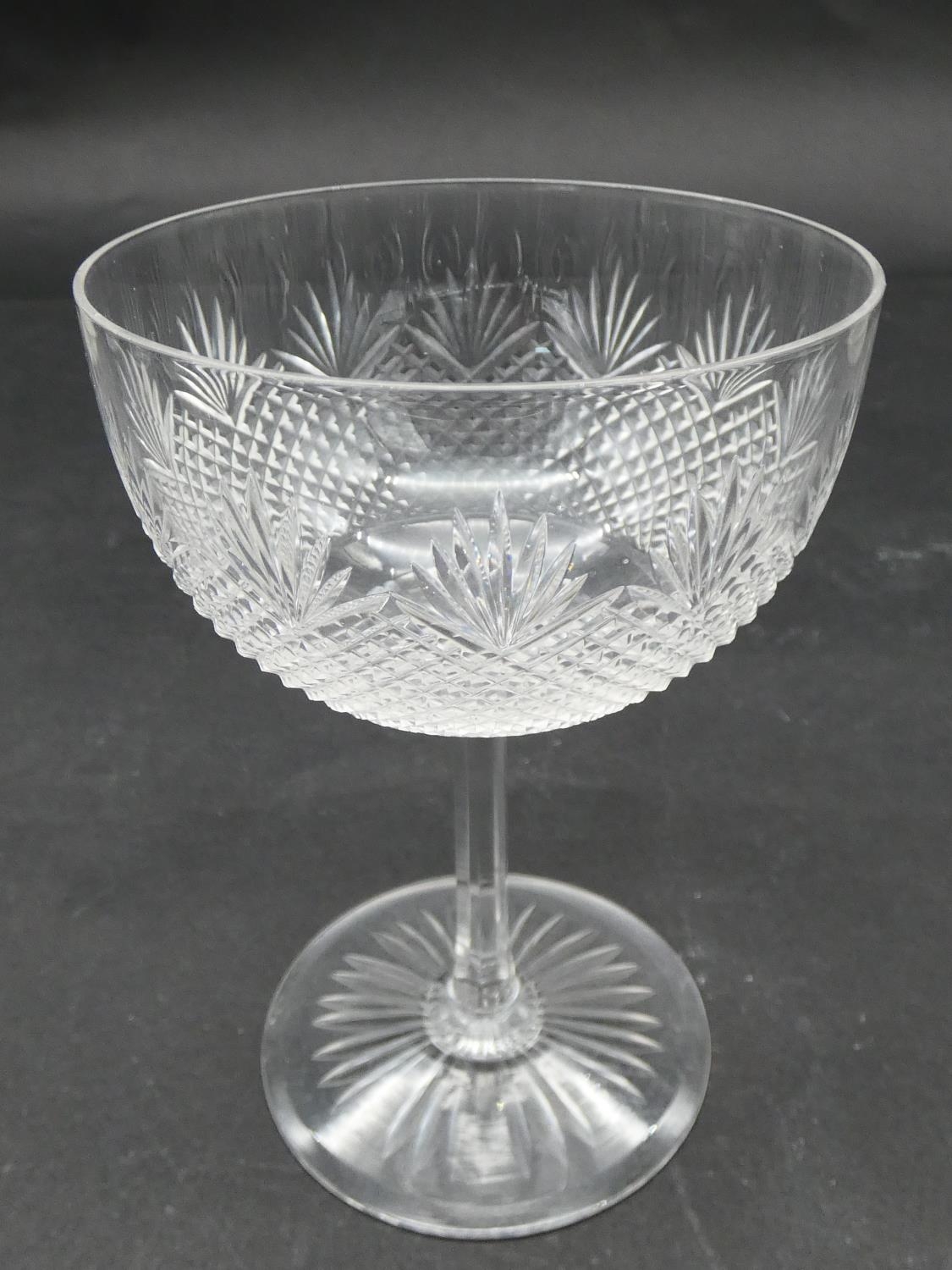 A collection of antique hand cut crystal glassware. Including two handled decanters, five - Image 4 of 30
