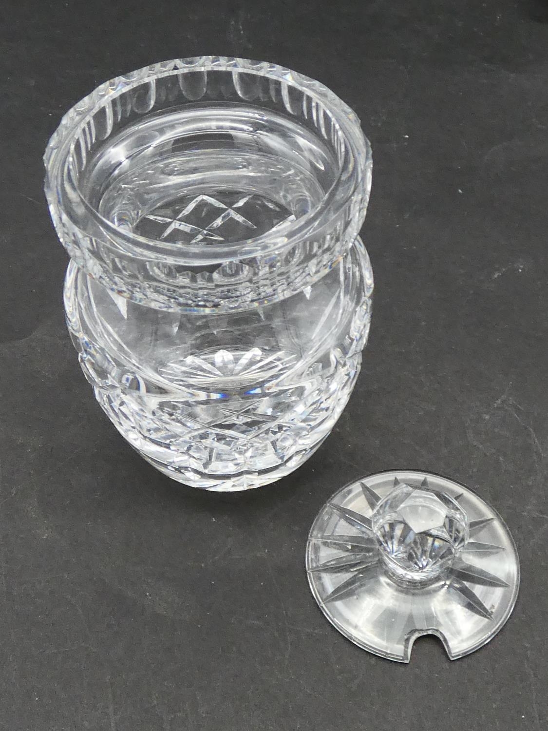 A collection of antique cut glassware. Including a cut crystal stemmed bonbon dish with floral - Image 9 of 19