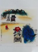 A framed and glazed limited edition signed print by Korean Artist (Kim Ki Chang 1914 - 2001),