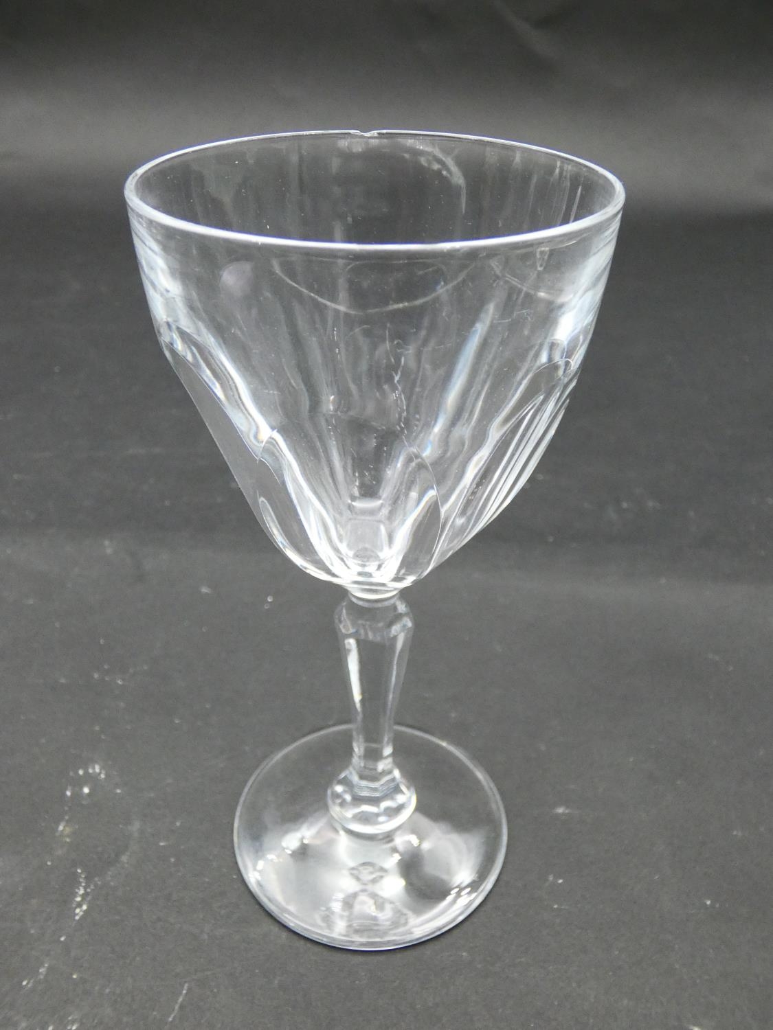 Eleven cut crystal sherry glasses with faceted petal design. H.15cm - Image 6 of 7