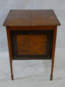 An Edwardian fitted mahogany record cabinet. H.70 W.52 D.52cm