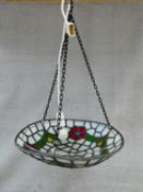 A Tiffany style leaded glass pendant light shade. H.60 D.42cm