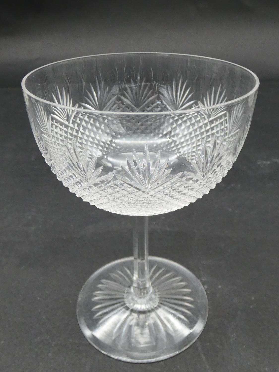 A collection of antique hand cut crystal glassware. Including two handled decanters, five - Image 3 of 30