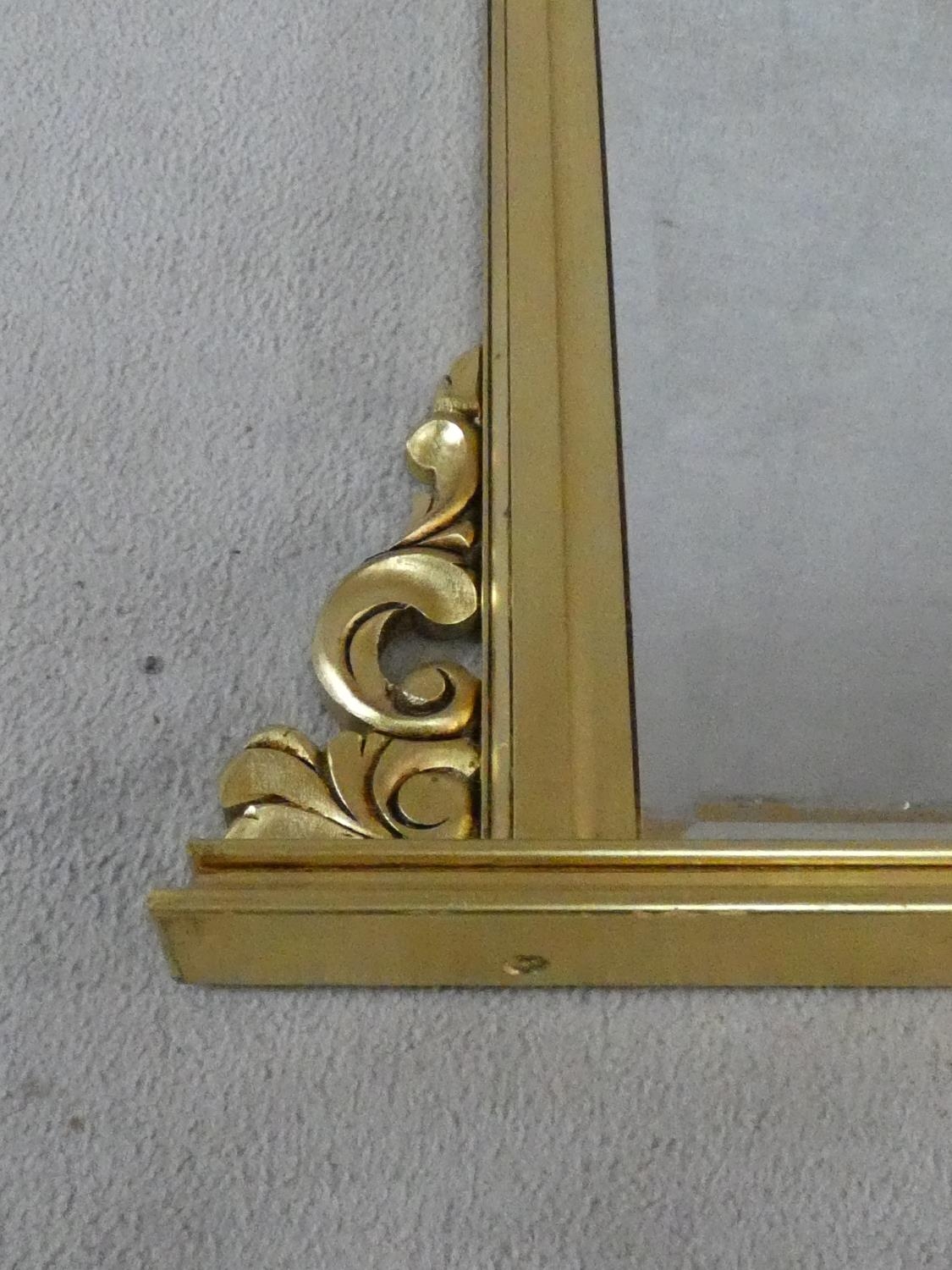 A Victorian style gilt framed overmantel mirror with scrolling foliate cresting. H.91 W.128cm - Image 2 of 4