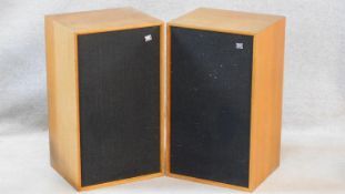A pair of vintage Wharfedale Dovedale 3 speakers. H.61 L.36 D.30cm