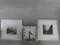A pair of framed and glazed photographic prints of London in the 1940's and an Art Deco style