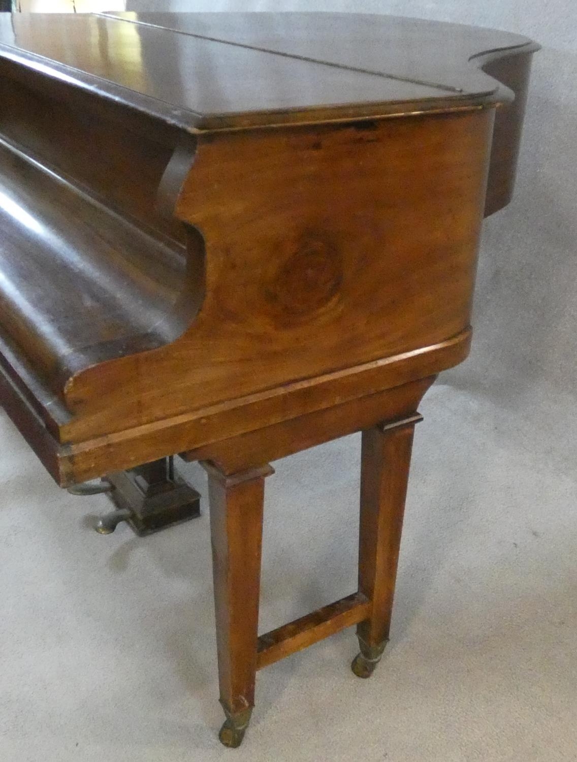 A 'Lestel' of London mahogany cased boudoir baby grand piano, metal framed, raised on square - Image 15 of 16