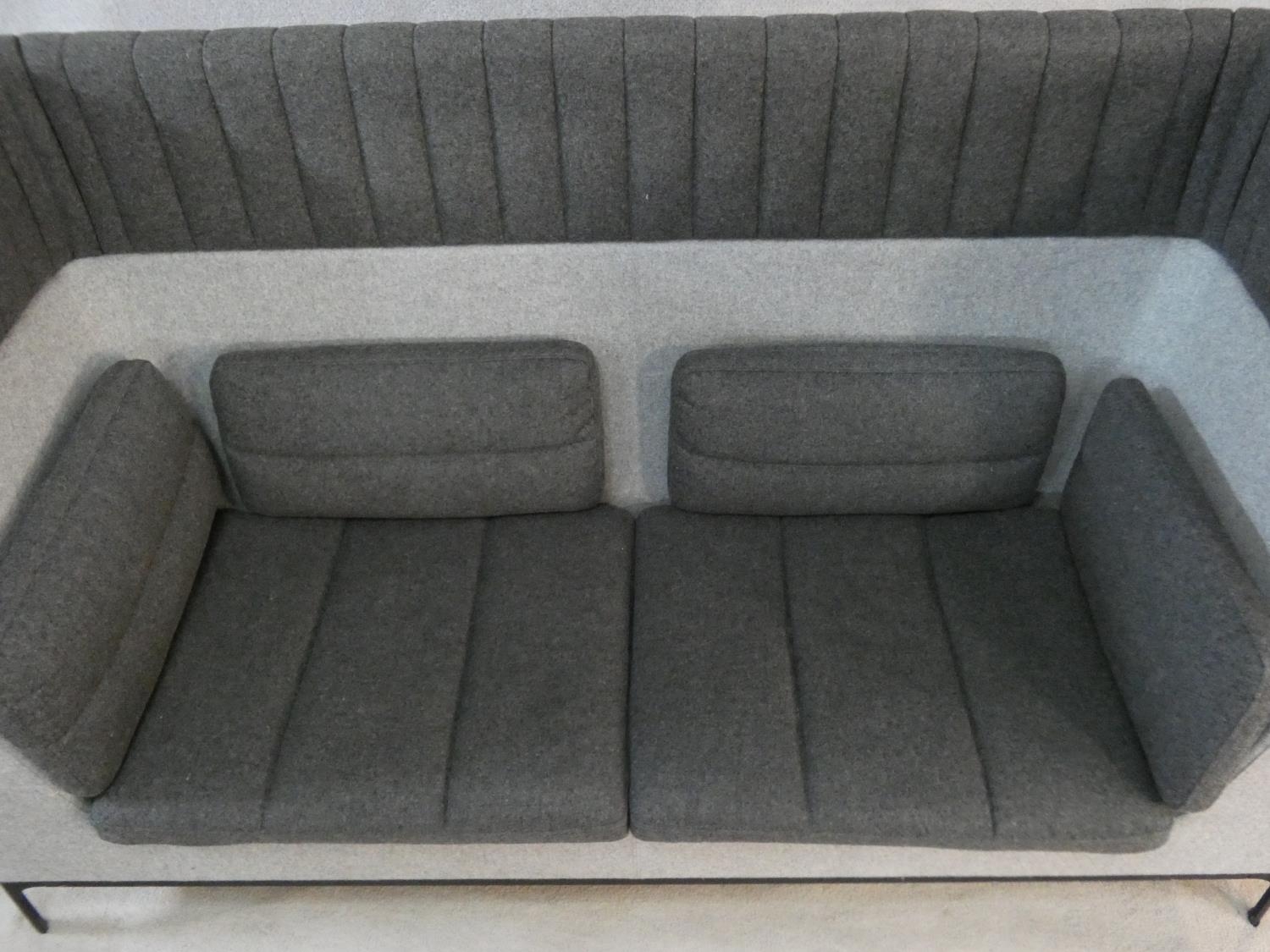 Mark Gabbertas for Allermuir, a Haven sofa in two tones of grey. H.118xW.200xL.81cm - Image 4 of 10