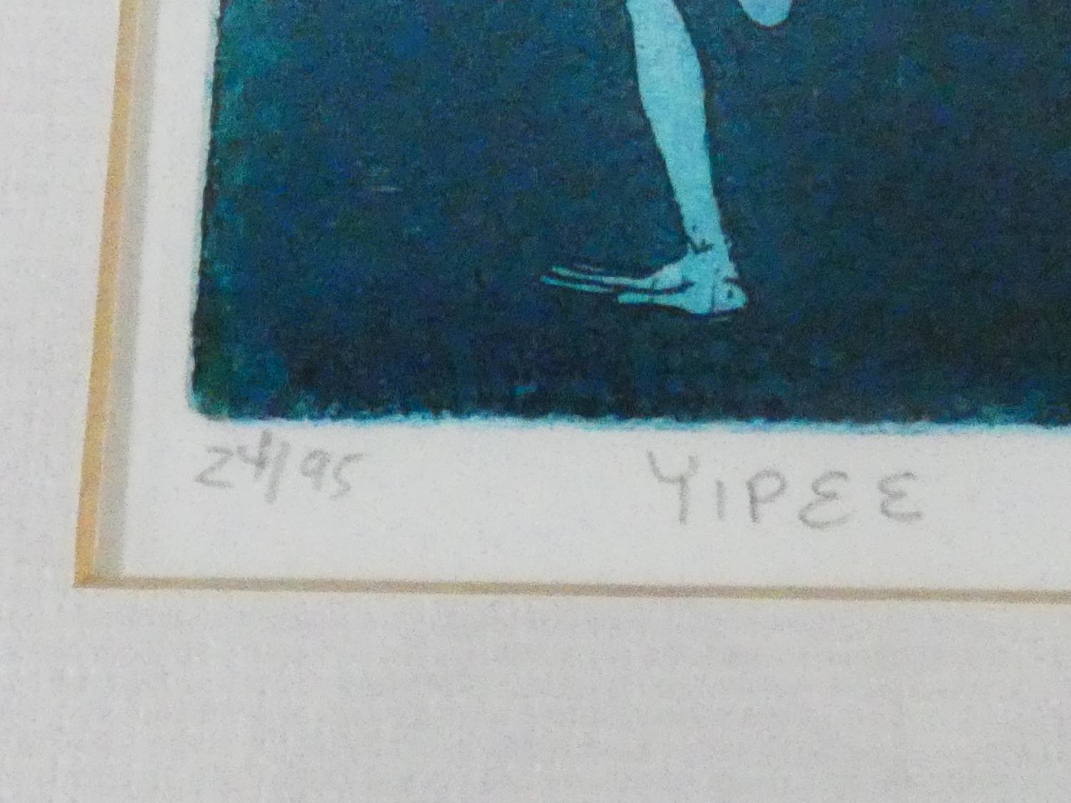 A framed and glazed limited signed etching by American artist Aimee Birnbaum, titled 'Yipee', - Image 3 of 6