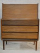 A Richard Hornby 1960's vintage afromosia bureau for Fyne Ladye Furniture with fall front