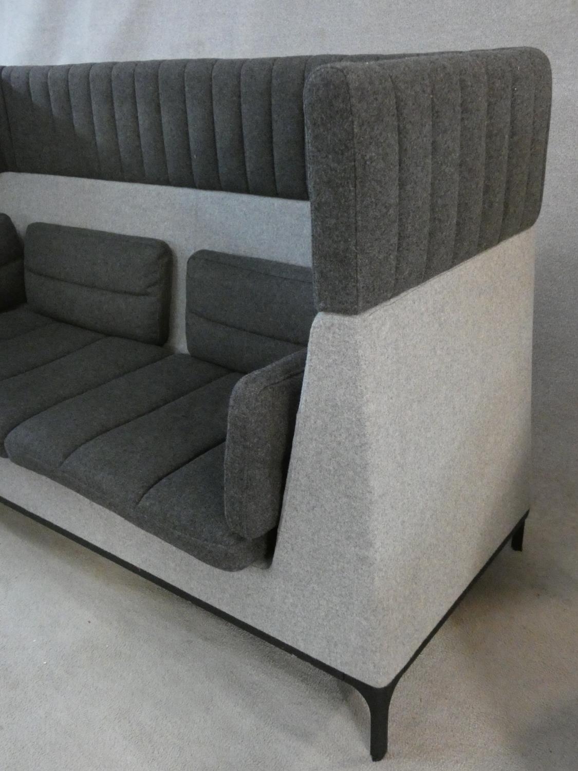 Mark Gabbertas for Allermuir, a Haven sofa in two tones of grey. H.118xW.200xL.81cm - Image 5 of 10