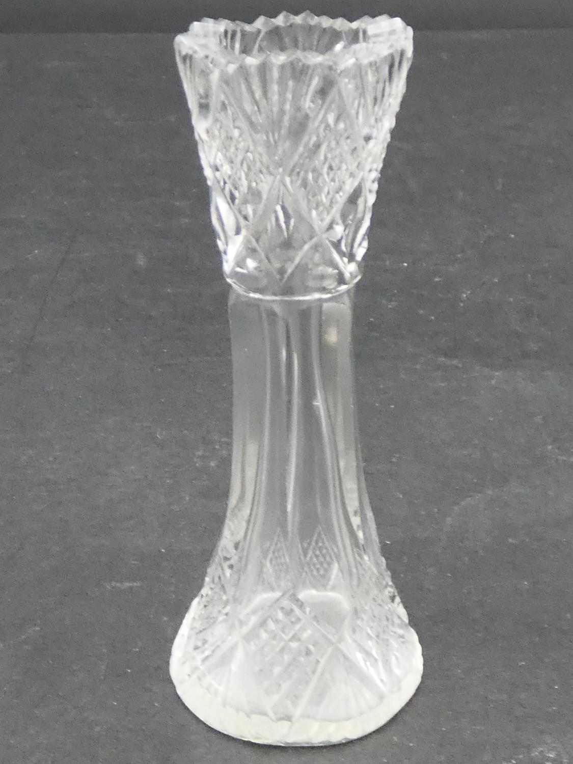 A collection of antique cut glassware. Including a cut crystal stemmed bonbon dish with floral - Image 18 of 19