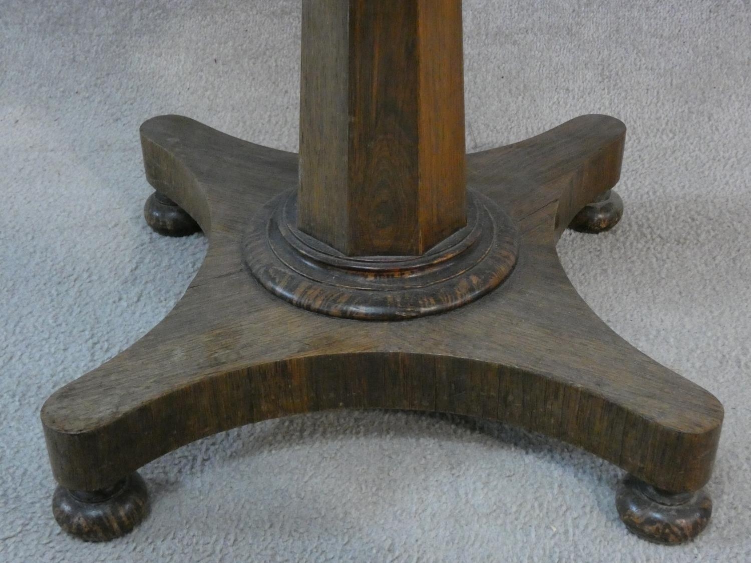 A mid 19th century rosewood sewing table with slide out baize lined work surface and basket - Image 6 of 6