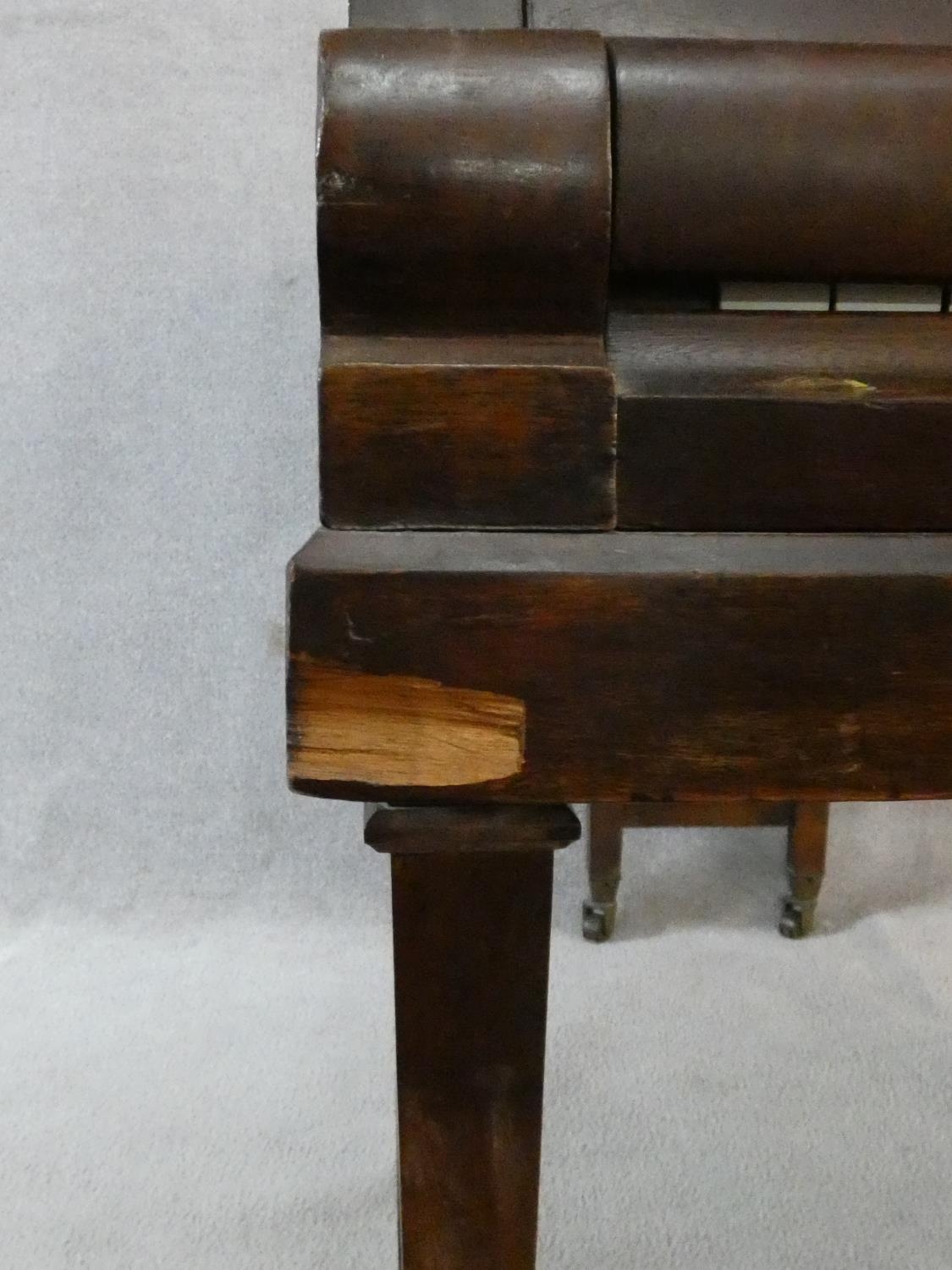A 'Lestel' of London mahogany cased boudoir baby grand piano, metal framed, raised on square - Image 5 of 16