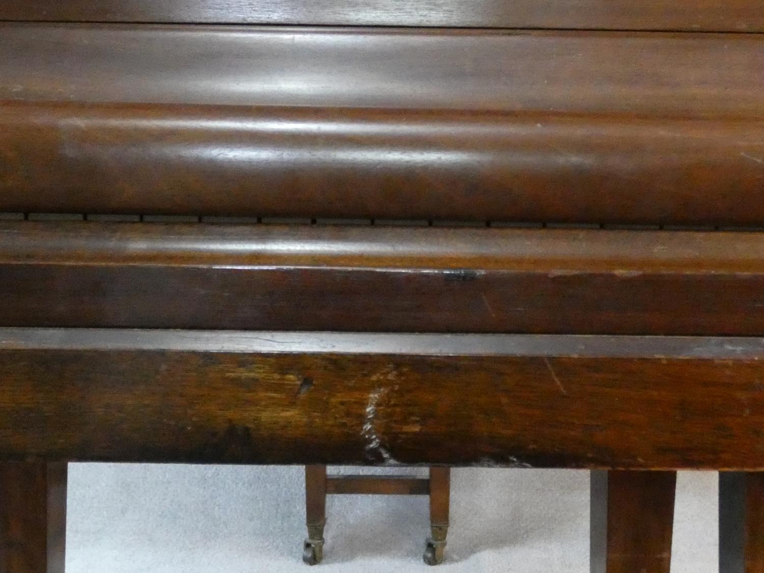 A 'Lestel' of London mahogany cased boudoir baby grand piano, metal framed, raised on square - Image 7 of 16