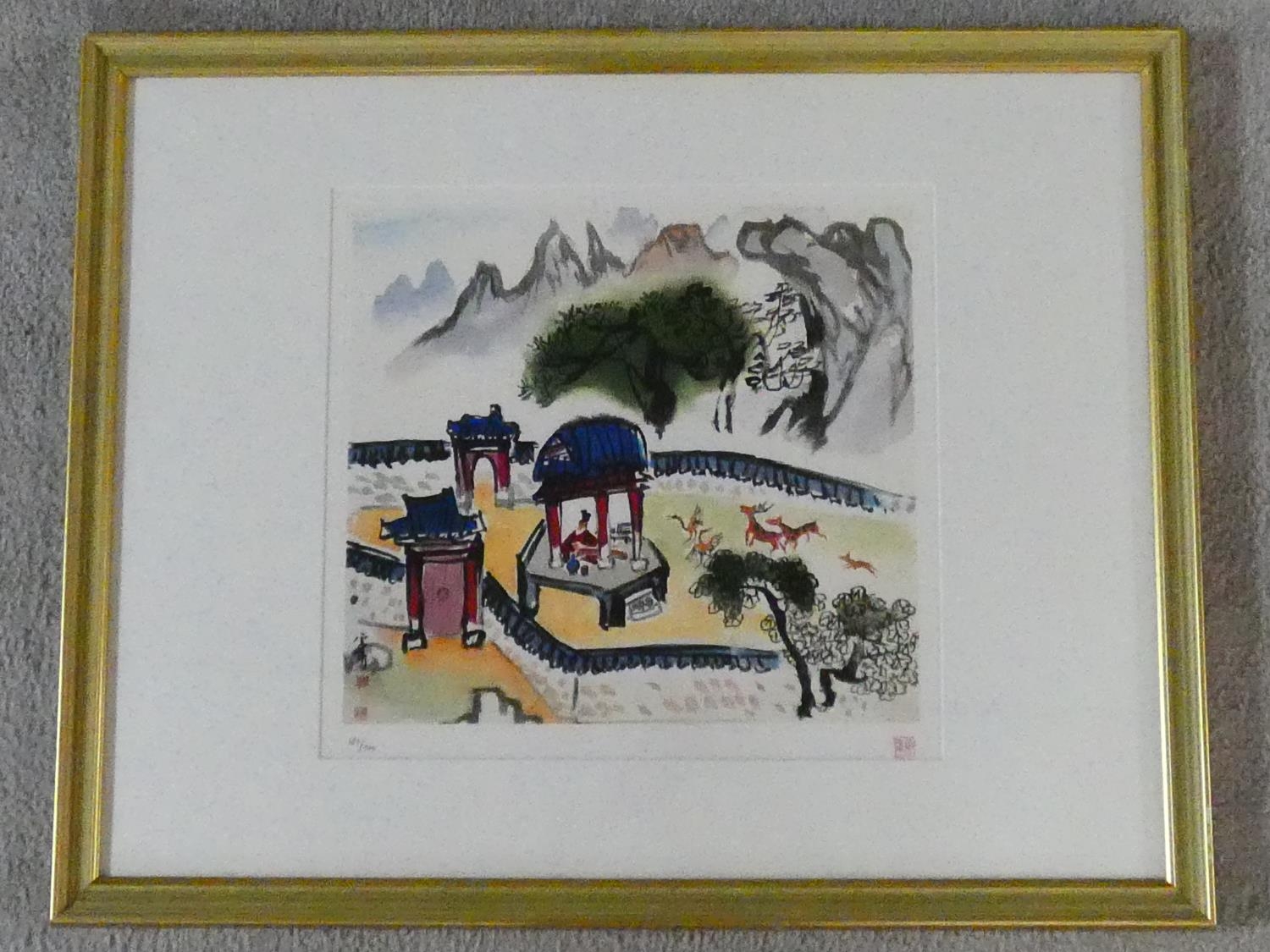 A framed and glazed limited edition signed print by Korean Artist (Kim Ki Chang 1914 - 2001), - Image 2 of 5