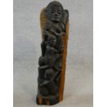 An African tribal hardwood carving, tree of life. H.60cm