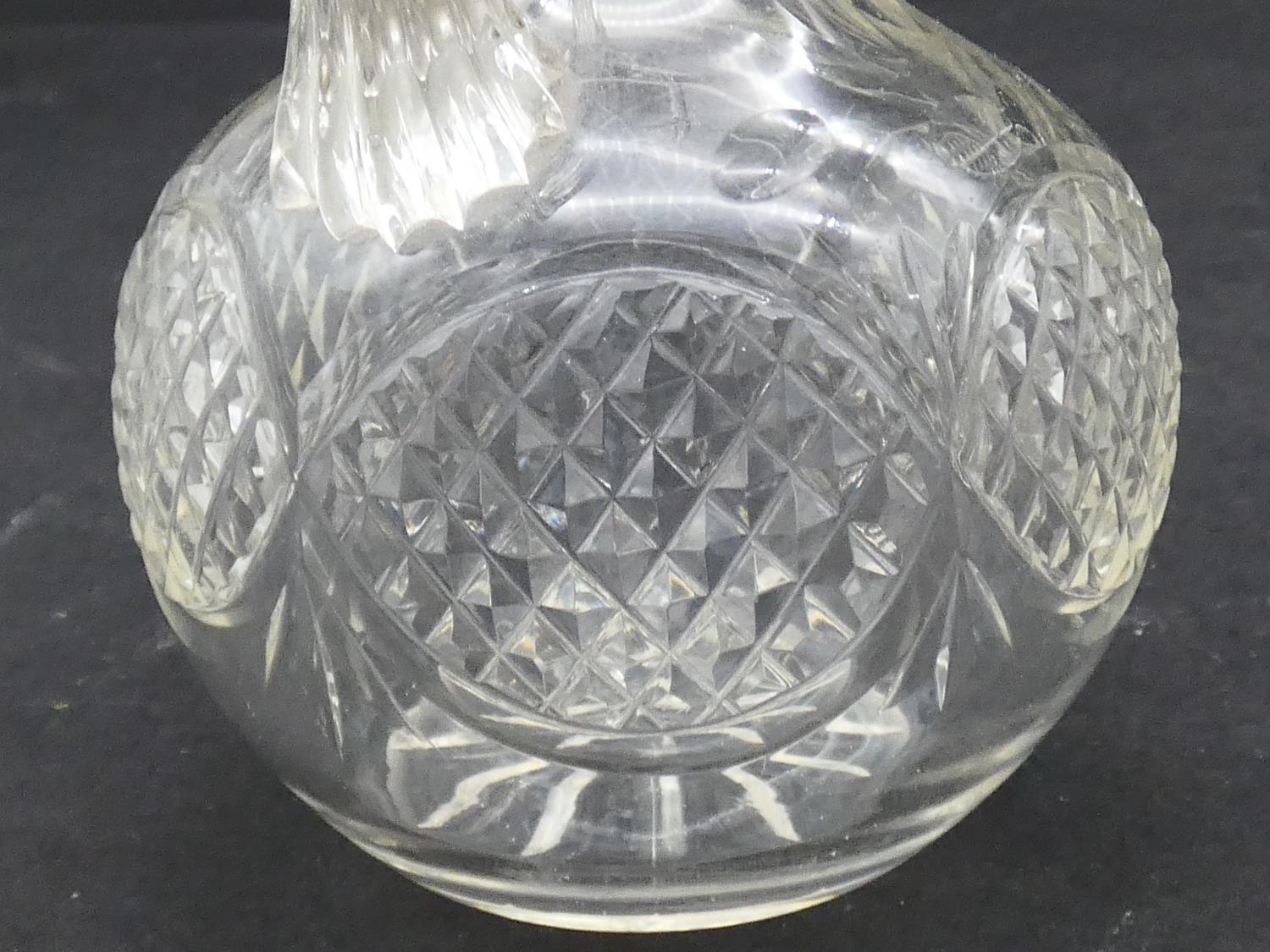 A collection of antique cut glassware. Including a cut crystal stemmed bonbon dish with floral - Image 16 of 19