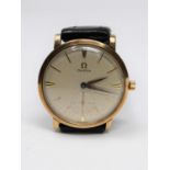 A vintage gentleman's Omega 9ct gold cased wristwatch, with subsidiary seconds dial, possibly 1960'