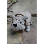 Ross Bonfanti, concrete and mixed material sculpture, bulldog, signed and dated. H.28x56cm