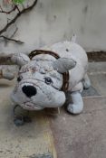 Ross Bonfanti, concrete and mixed material sculpture, bulldog, signed and dated. H.28x56cm