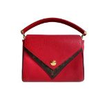 A Louis Vuitton Double V red calf leather and gold hardware. Includes Dustbag, W.28cm x H.20cm x D.