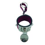 A Hermes Key Ring Collier de Chien Rose Pourpre in Epsom leather with palladium hardware. Includes