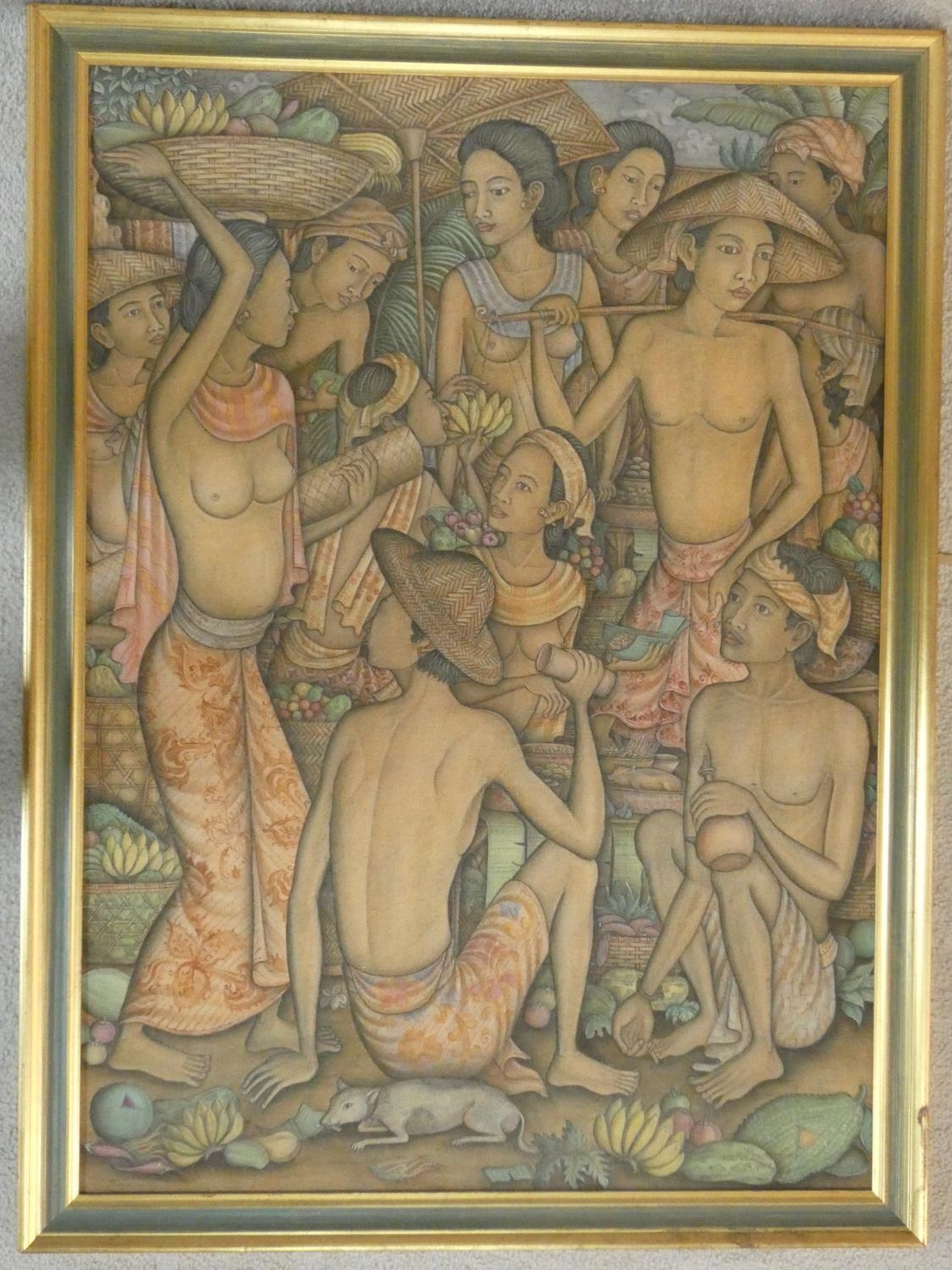 A framed acrylic on canvas attributed to Indonesian artist Made Suarsa, titled and dated 1997. - Image 2 of 5