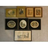 A collection of eight 19th century and later framed and glazed prints, various subjects. H.26 W.42cm